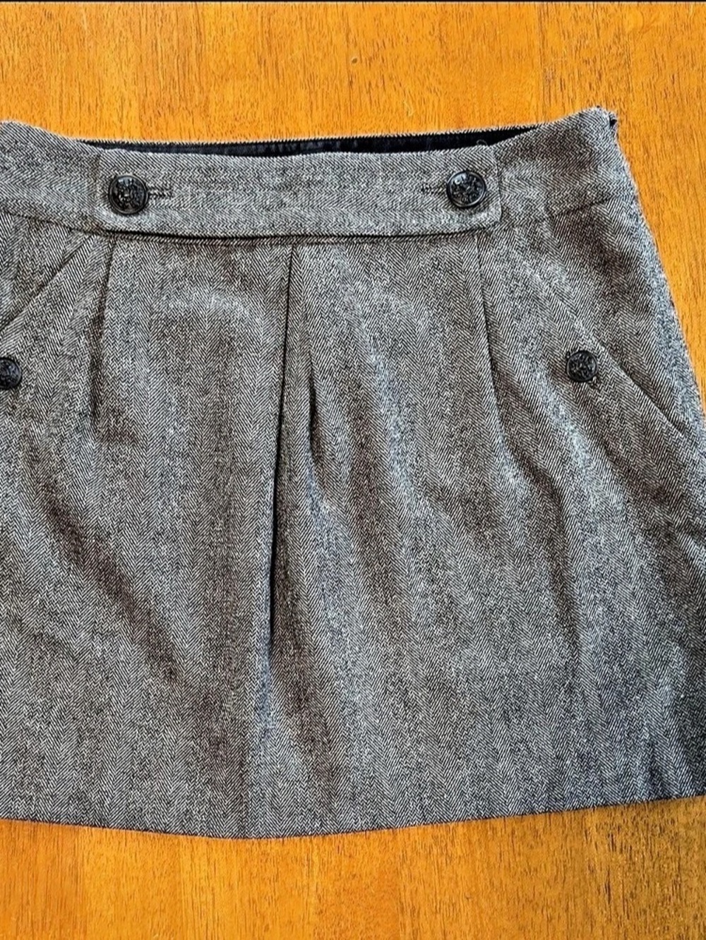 Banana Republic Houndstooth Wool Skirt in Gray Size 6